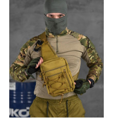 Сумка-слінг тактична з однією лямкою SILVER KNIGHT coyot ВТ6749