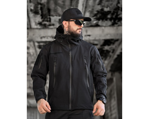 Тактична куртка softshell masad чорна — фото 2
