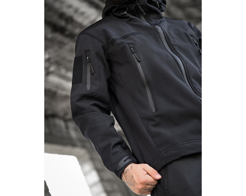 Тактична куртка softshell masad чорна — фото 7