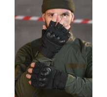 РУЧАТКИ БЕЗПАЛІ OUTDOOR TACTICS ІЗ ЗАХИСТОМ black ВТ6009