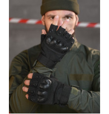 РУЧАТКИ БЕЗПАЛІ OUTDOOR TACTICS ІЗ ЗАХИСТОМ black ВТ6009