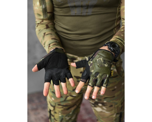 ПАРАЧАТКИ ТАКТИЧНІ MECHANIX M-PACT® FINGERLESS OLIVA GLOVES ВТ1023 — фото 4
