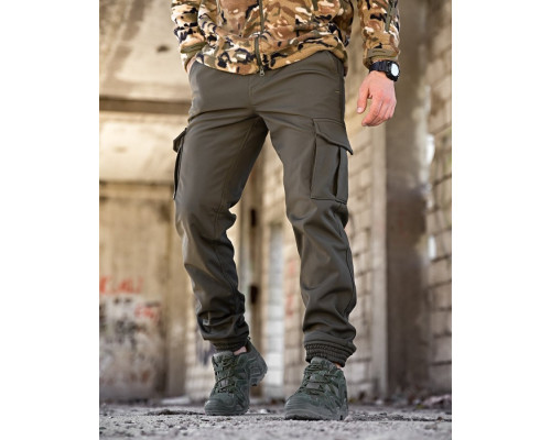 Зимові штани soft shell BANDIT олива ТР6407