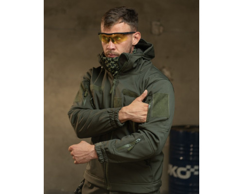 Демісезонний тактичний костюм софтшол Softshell ROCKET олива НП4862 — фото 6