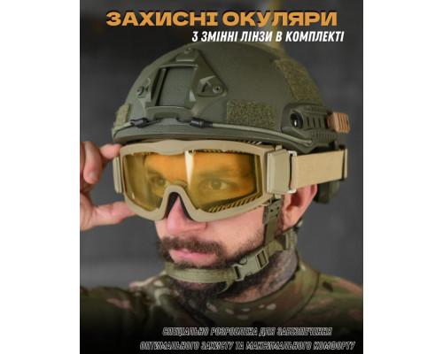 ТАКТИЧЕСКИЕ ВОЕННЫЕ АРМЕЙСКИЕ ОЧКИ СО СМЕННЫМИ СТЕКЛАМИ REVISION coyot ВТ3914 — фото 5