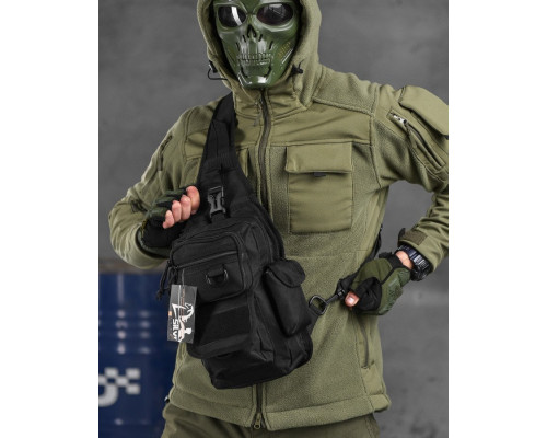 Рюкзак тактичний (Сумка-слінг) SILVER KNIGHT black k6 3-0