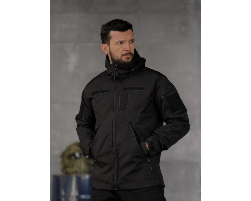 Демісезонна тактична куртка софтшел lion black ВТ5053 — фото 2