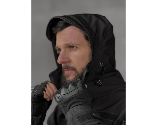Демісезонна тактична куртка софтшел lion black ВТ5053 — фото 4