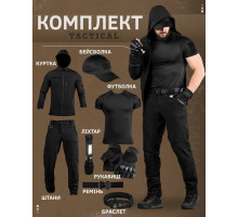 Літній тактичний костюм 8в1 TIRAN чорний ДЛ6514