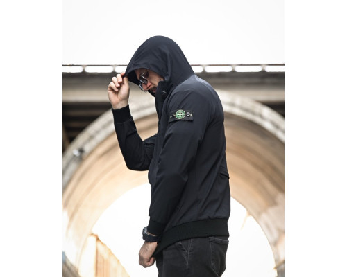 Міська Ветровка Stone island кишеня black 4 ДЛ7035 — фото 5