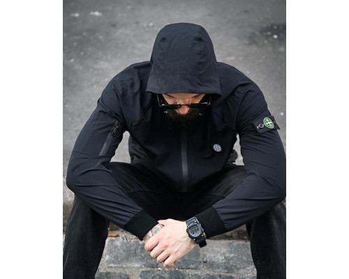 Міська Ветровка Stone island кишеня black 4 ДЛ7035 — фото 8