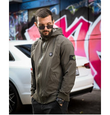 Міська вітровка Stone Island карман оліва 4 люкс ДЛ7037