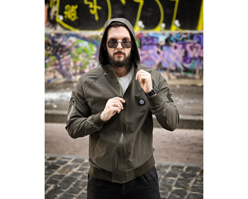 Міська вітровка Stone Island карман оліва 4 люкс ДЛ7037 — фото 6